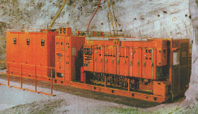 6 kV energy supply with transformer, switch board and inverter on a transport rack